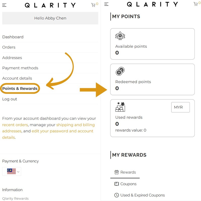 Dashboard Qlarity Rewards